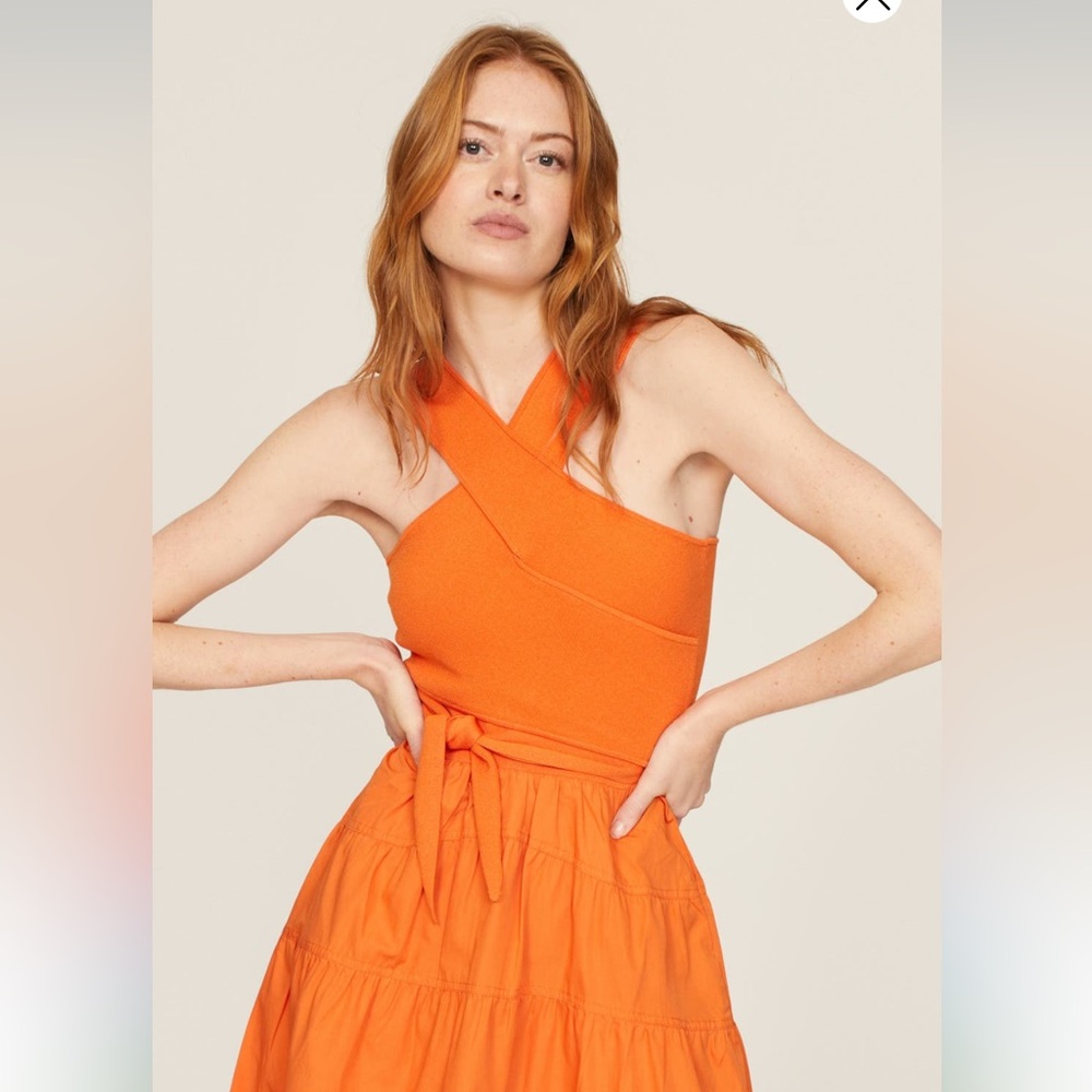 10 Crosby Derek Lam Asymmetric One-Shoulder Orange Dress